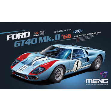 KIT PARA MONTAR FORD GT40 MK.II 66 EDIÇÃO PRÉ-PINTADA 1/12 MENG RS-001